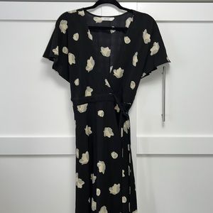 Floral Wrap Midi Dress